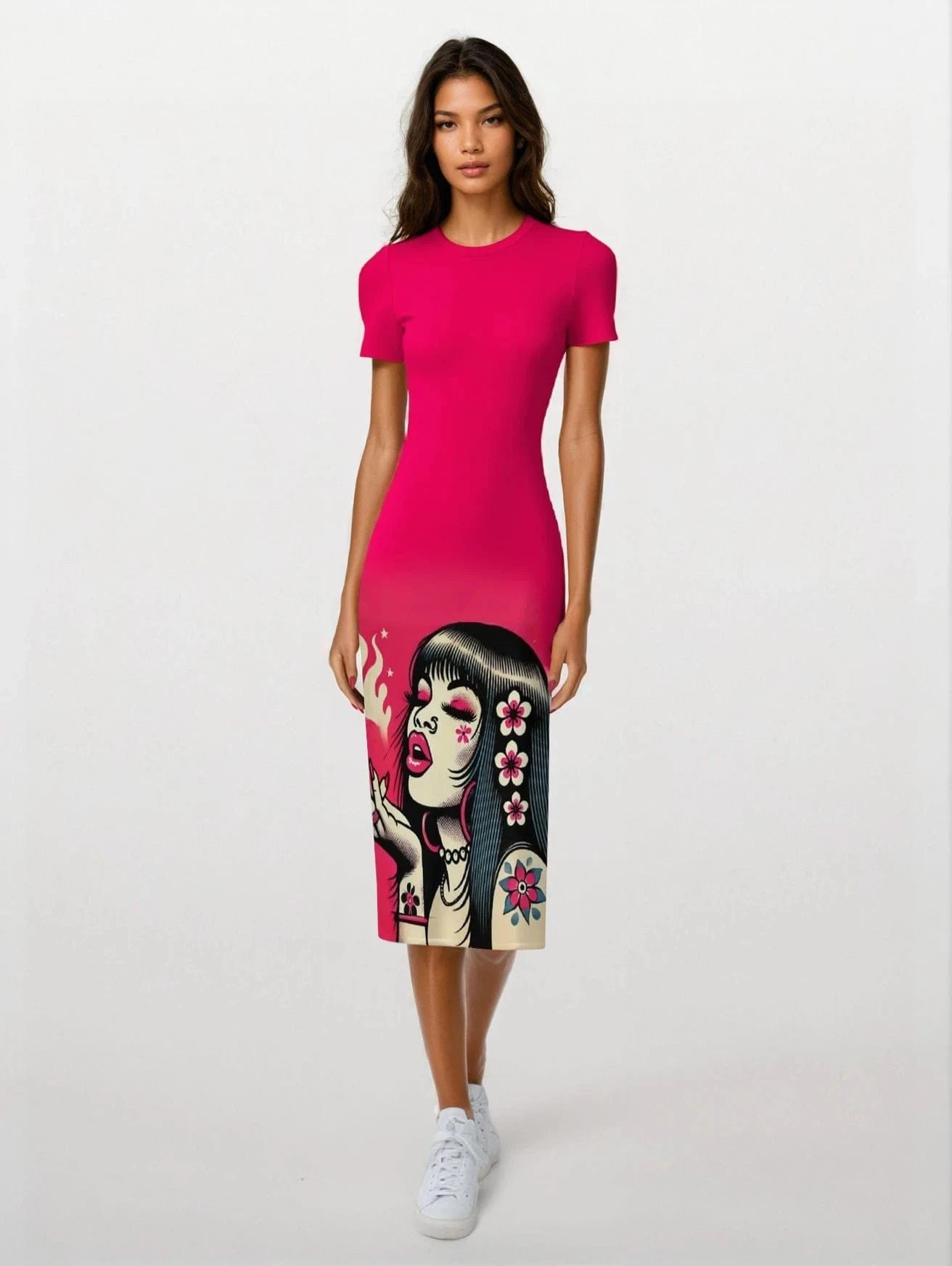 Pink Diesel midi bodycon dress White / S