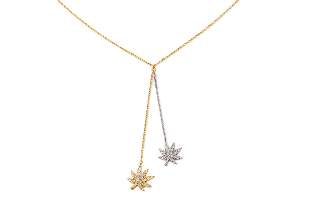 18K gold drop dead pendant necklace, product shot on white background