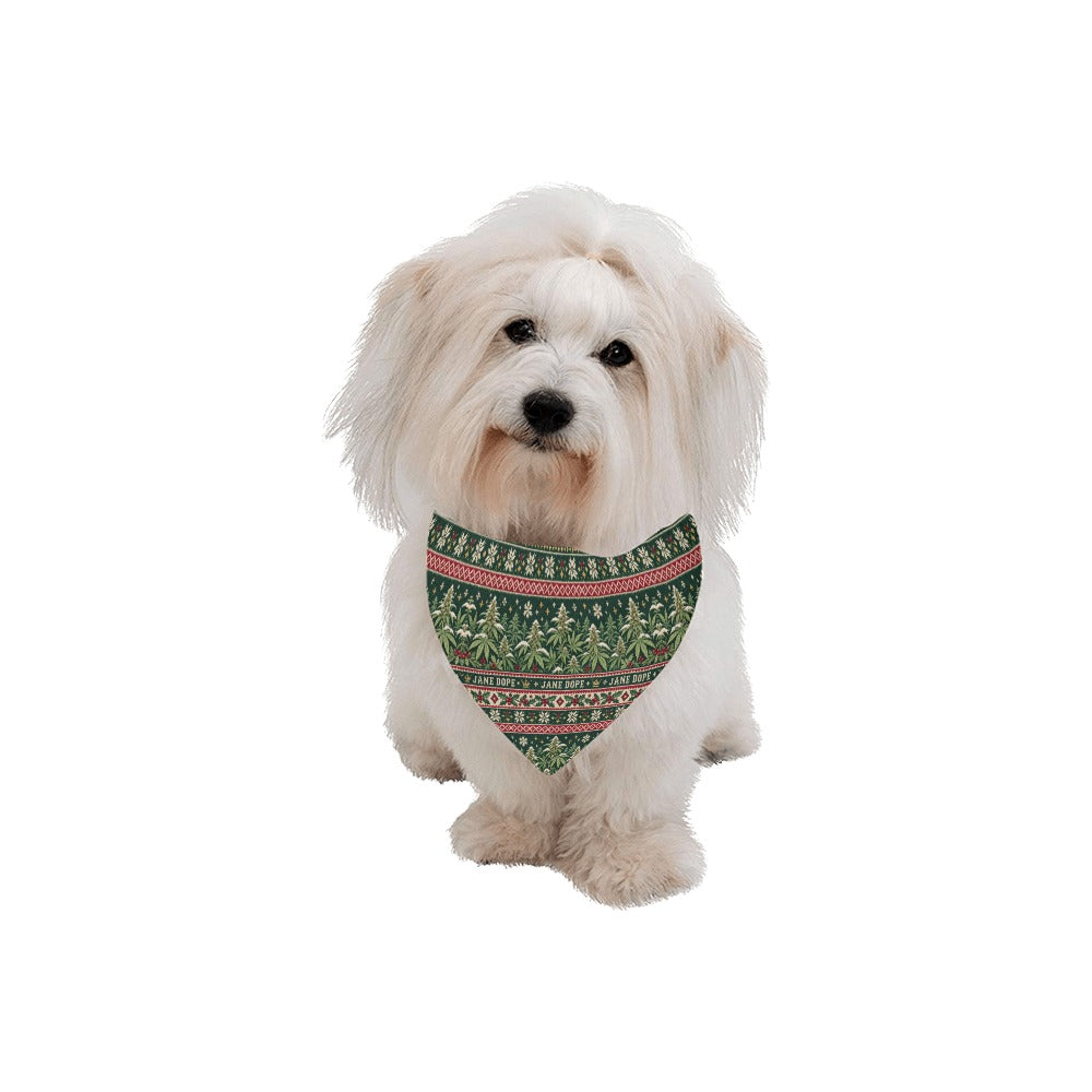 Nugs & Mistletoe Dog Scarf Pet Dog Bandana/Large Size