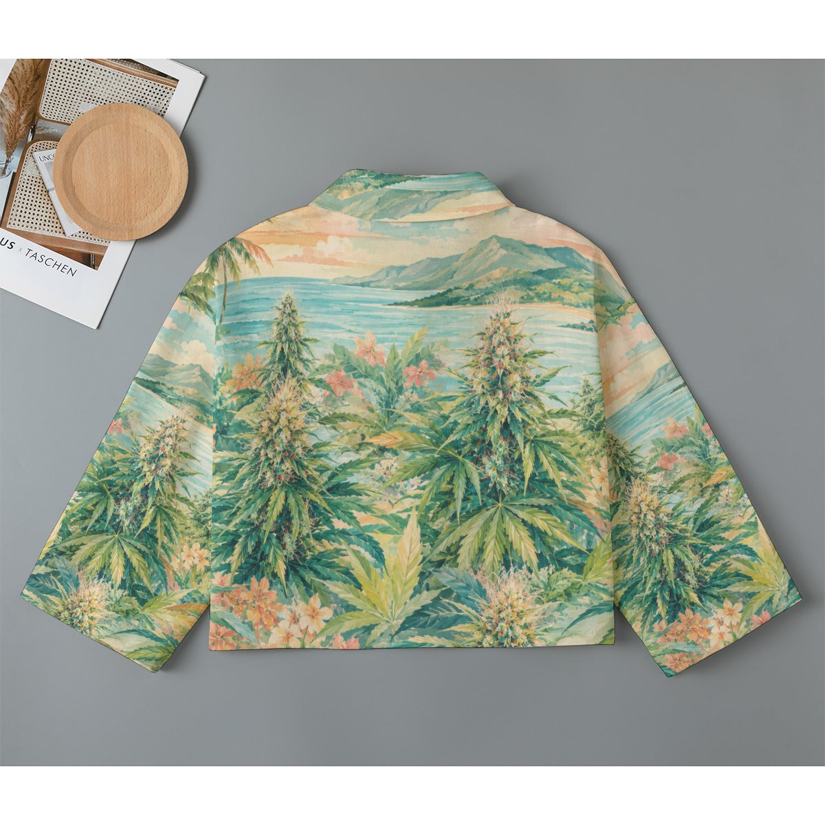 Ganja Breeze Cropped Jacket — flat lay back
