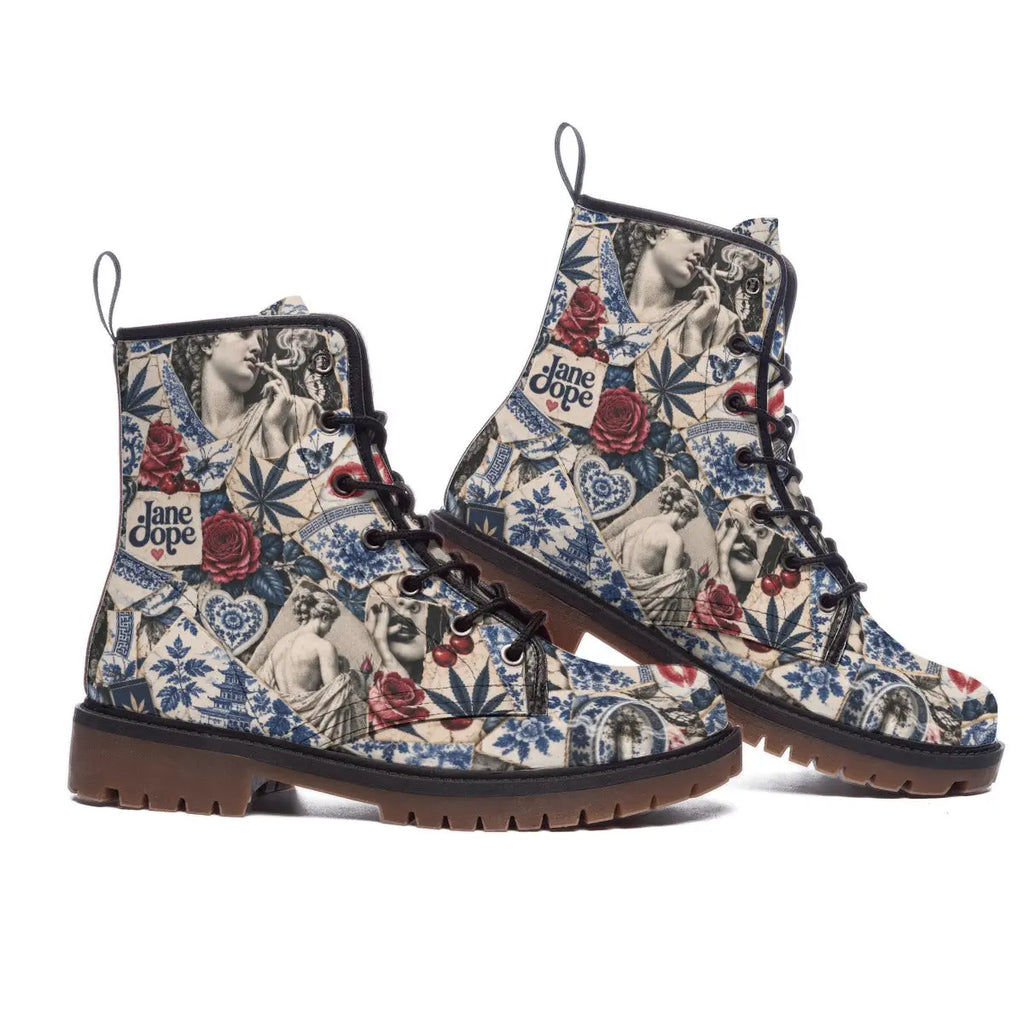 All-Over Print Women's Martin Short Boots Yoycol