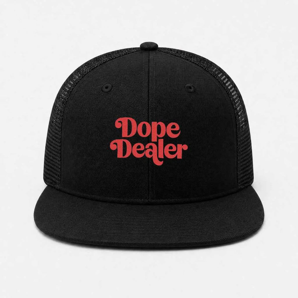 Embroidery Flat-Brim Mesh Cap