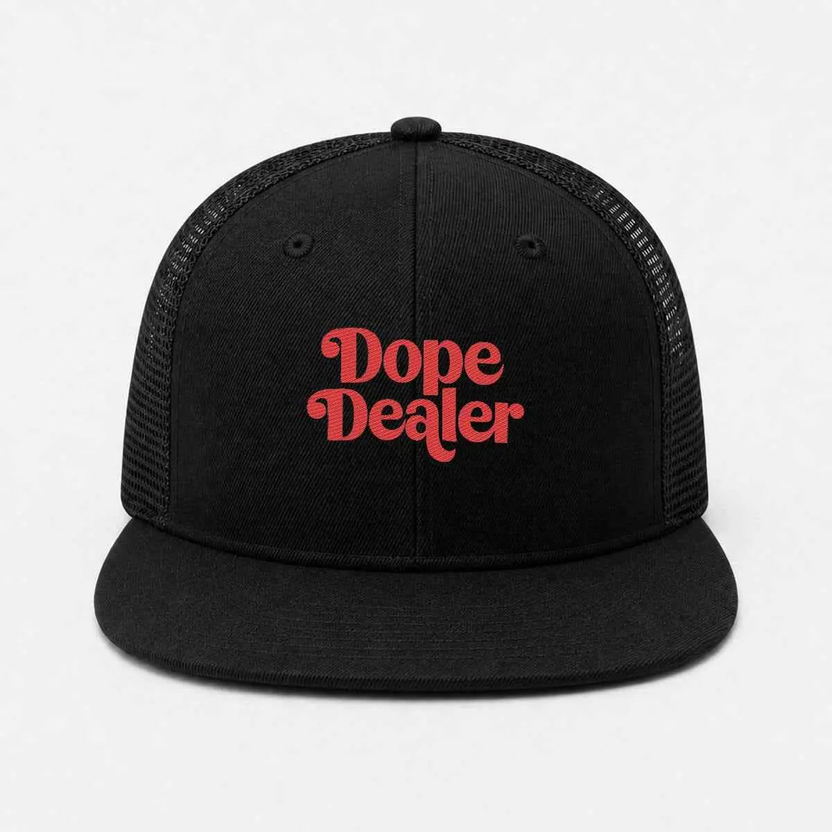 Embroidery Flat-Brim Mesh Cap