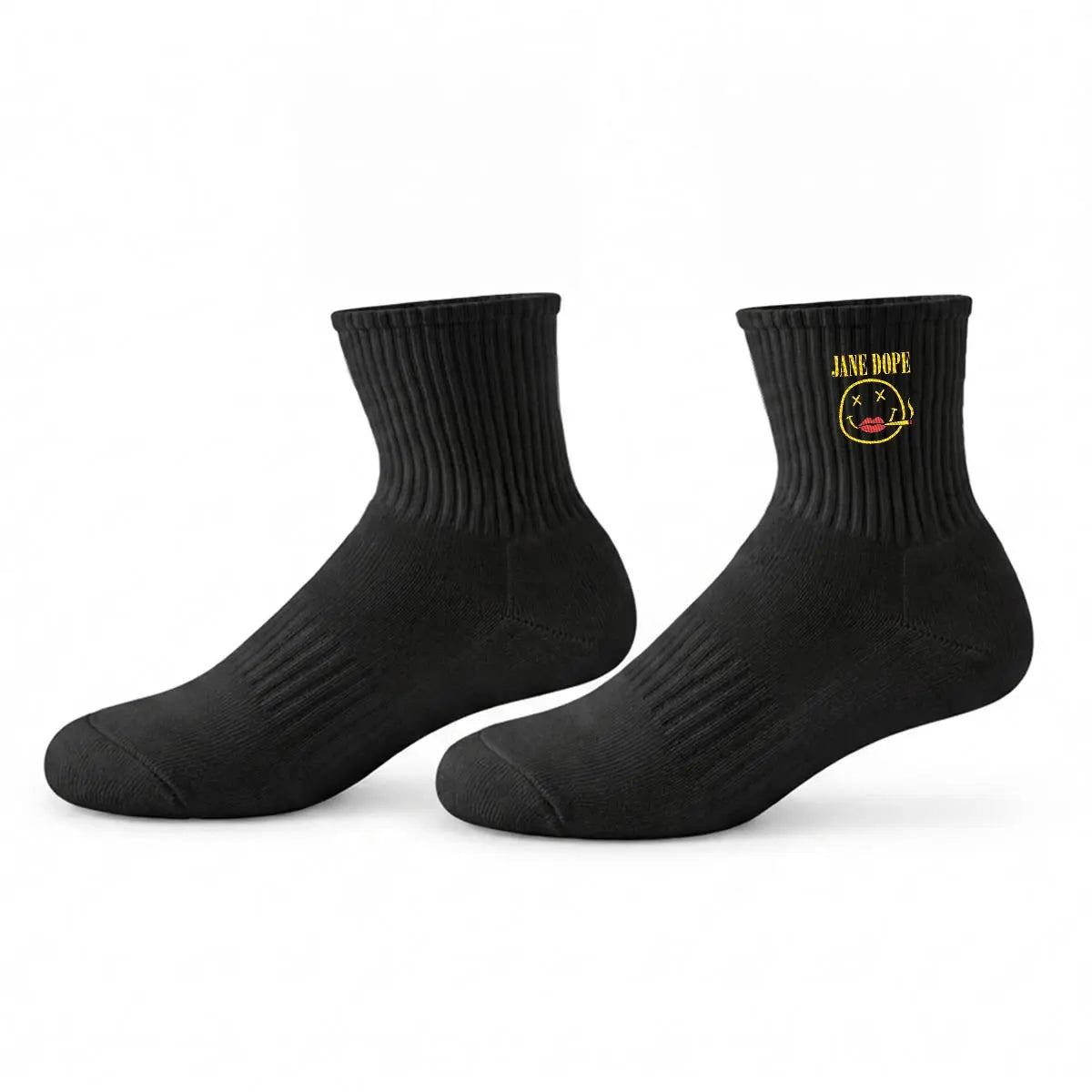 Embroidery Sports Mid-Calf Socks|Cotton Yoycol