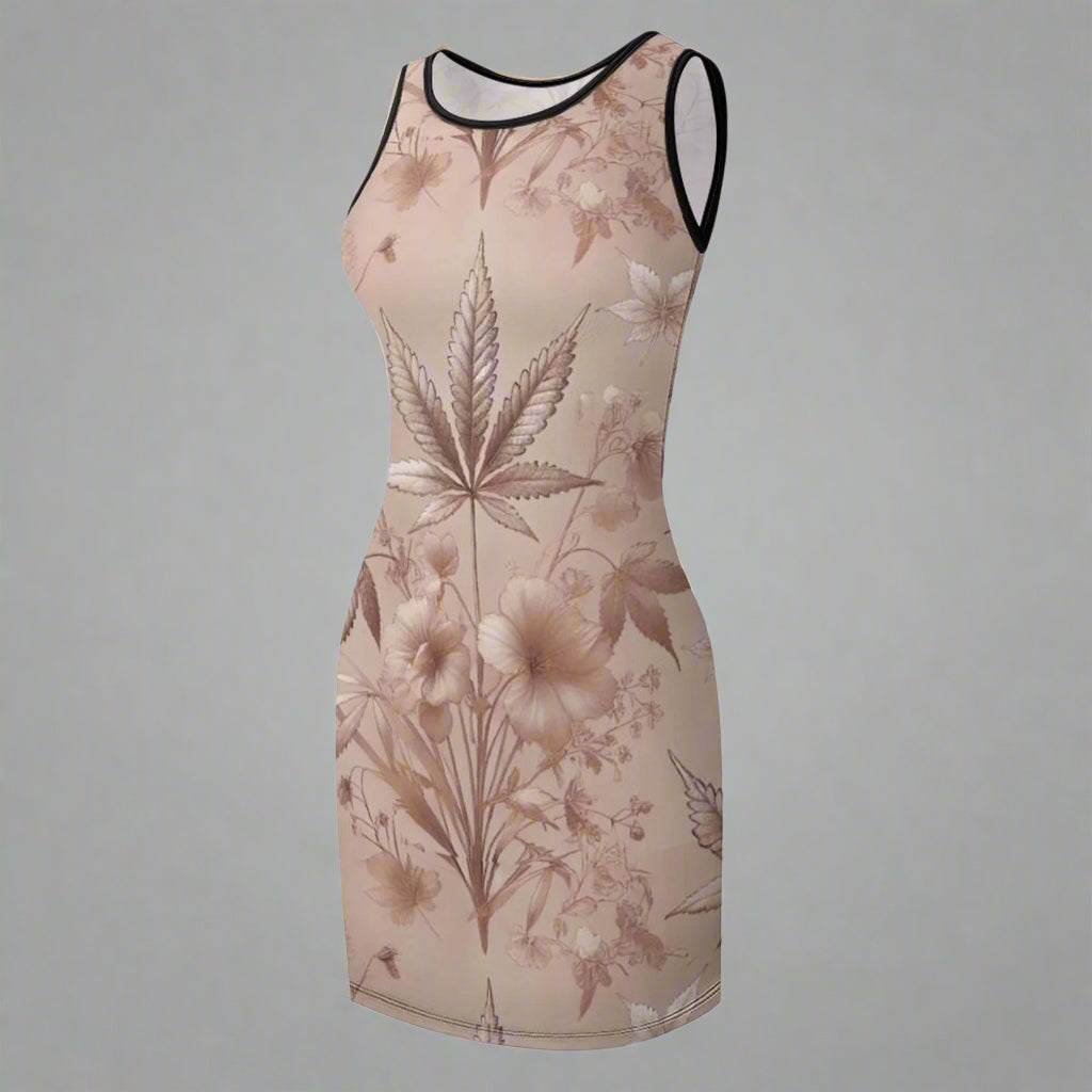 Rosey G rose graphic print sleeveless tank dress, flat lay front