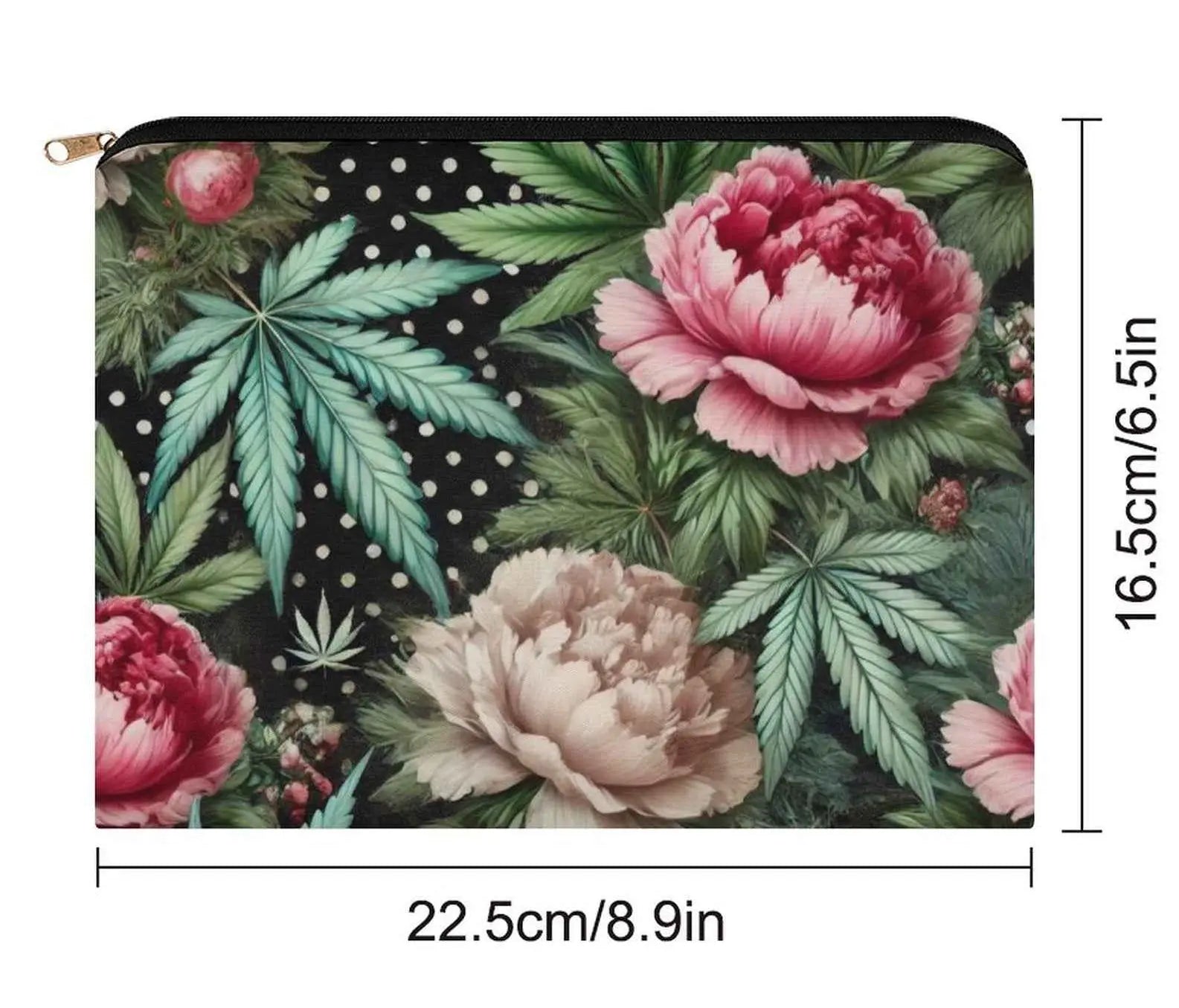 Pot & Peony Stash Pouch — flat lay back