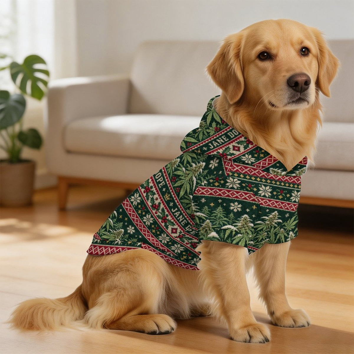 Nugs & Mistletoe Large Dog Hoodie