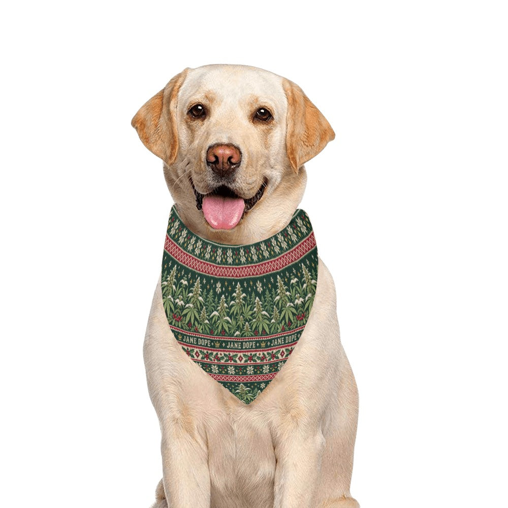 Nugs & Mistletoe Dog Scarf Pet Dog Bandana/Large Size