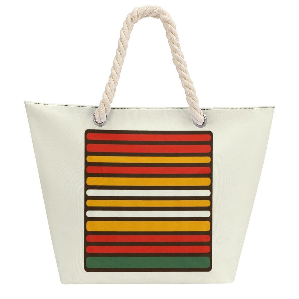 Jane Dope 56 HOPE print open-top tote bag with hemp rope handles, front view