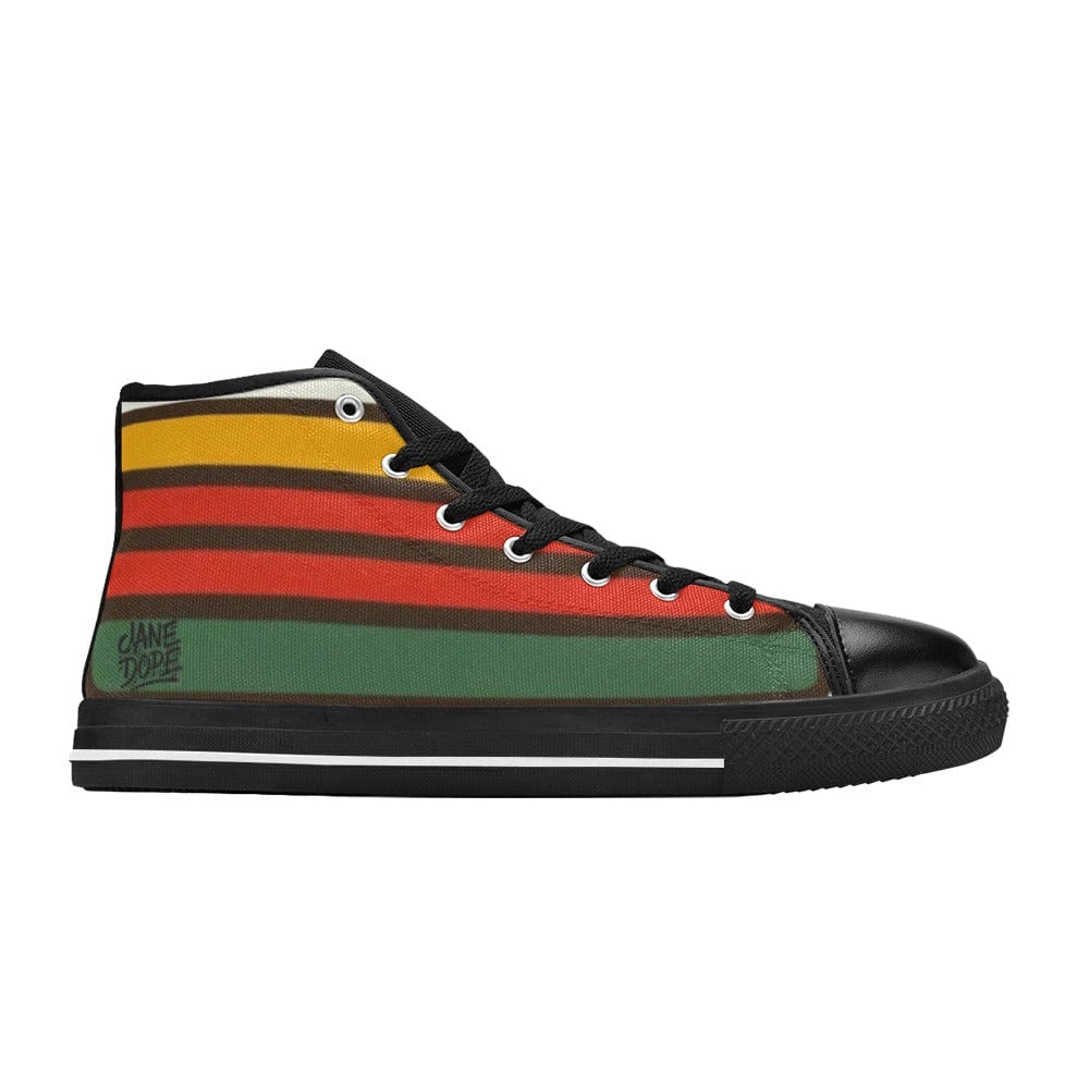 56 HOPE high top sneaker black sole, back view