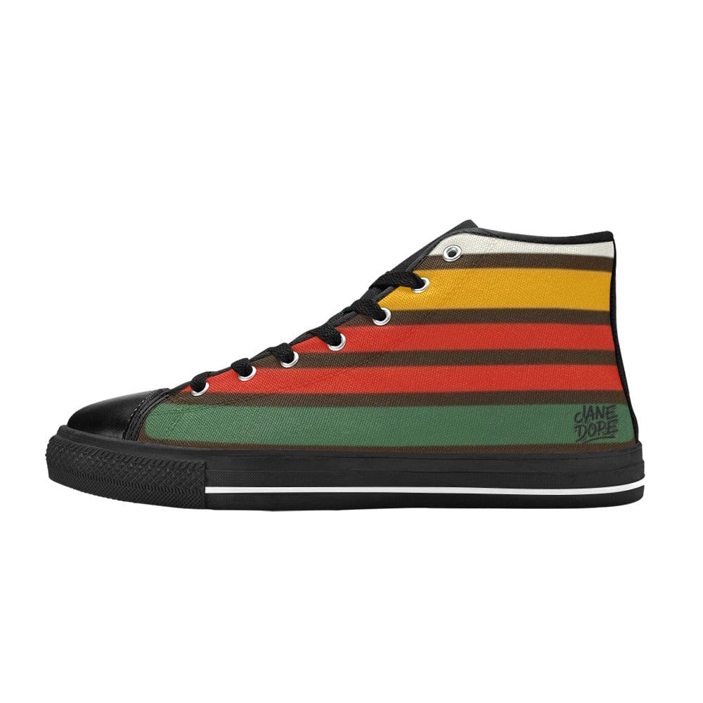 56 HOPE high top sneaker black sole, top-down view