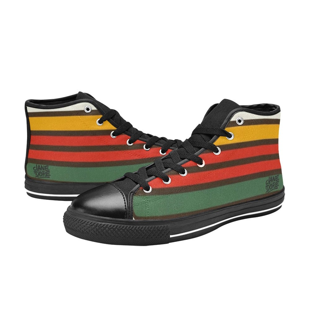 56 HOPE high top sneaker black sole, tongue and lace detail