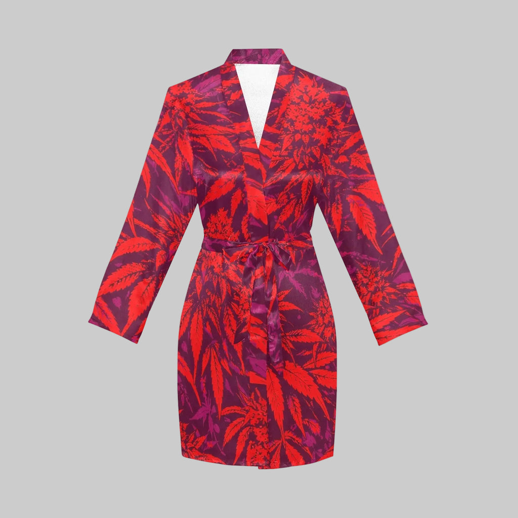 Electric Lettuce Satin Robe