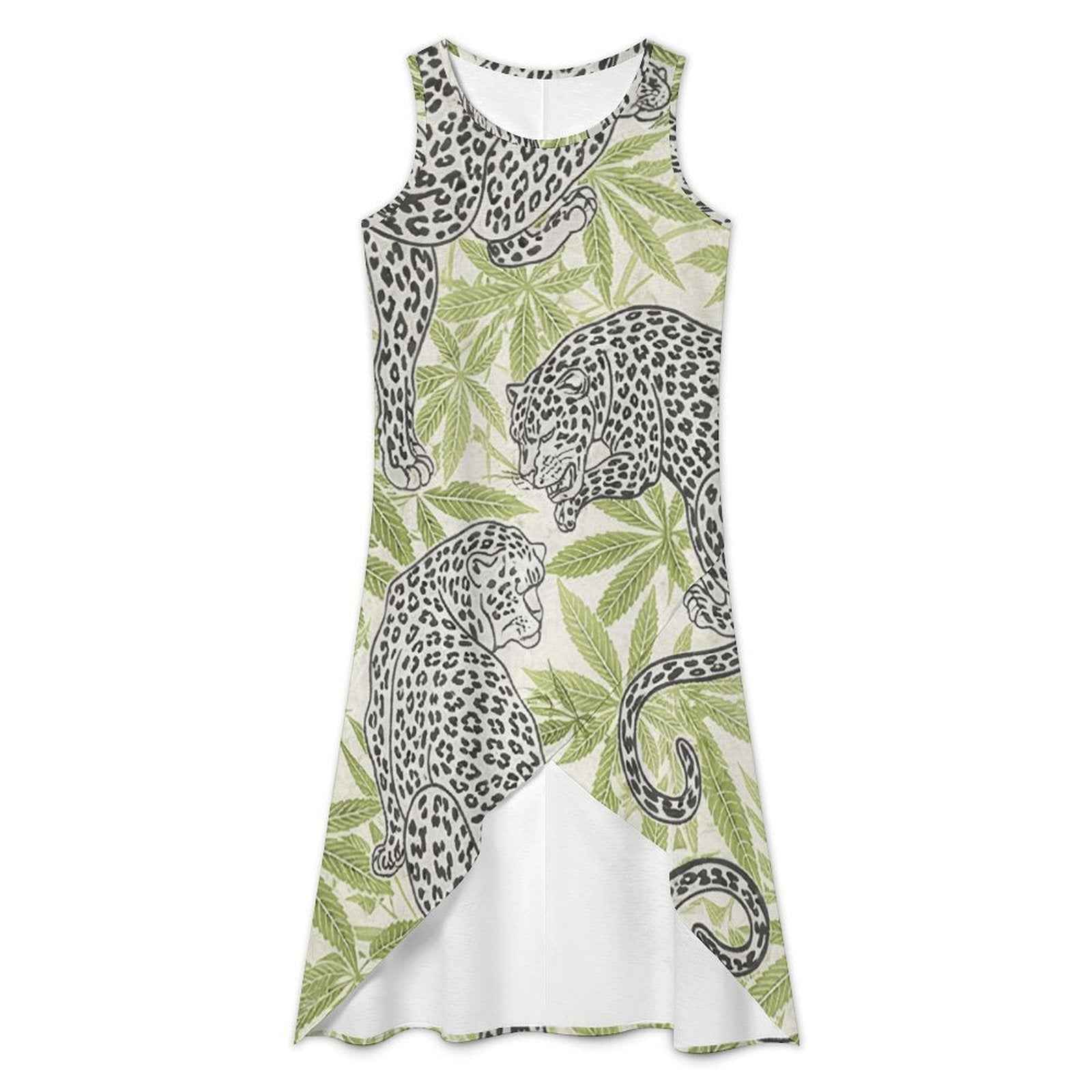 Leopard High-Low Hem Dress