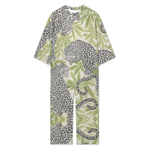 Leopard 3/4 Sleeve Jumpsuit