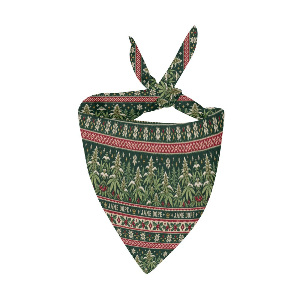 Nugs & Mistletoe Dog Scarf Pet Dog Bandana/Large Size
