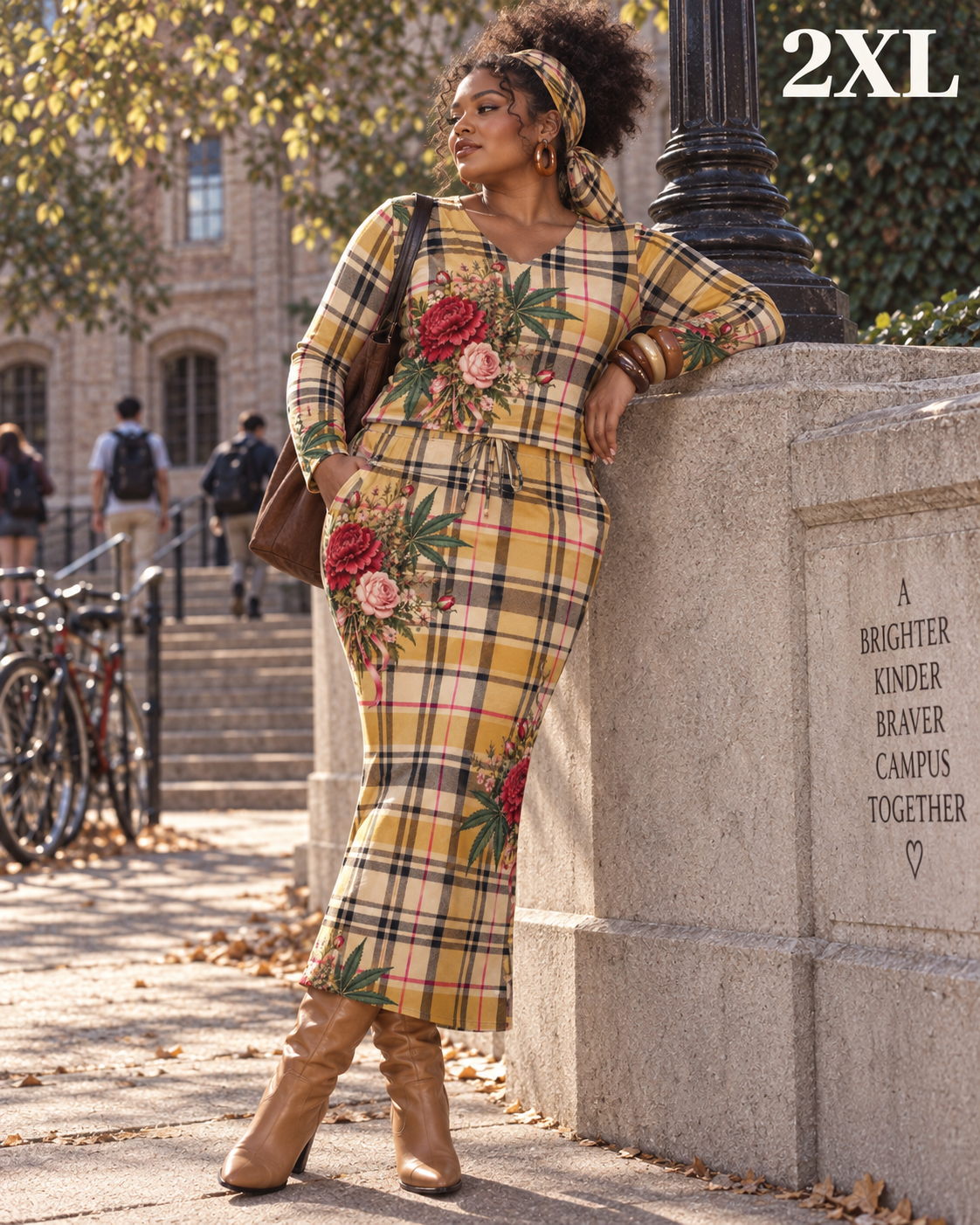 90's Sess Clueless Long Sleeve Top & Pocket Skirt Set Artsadd