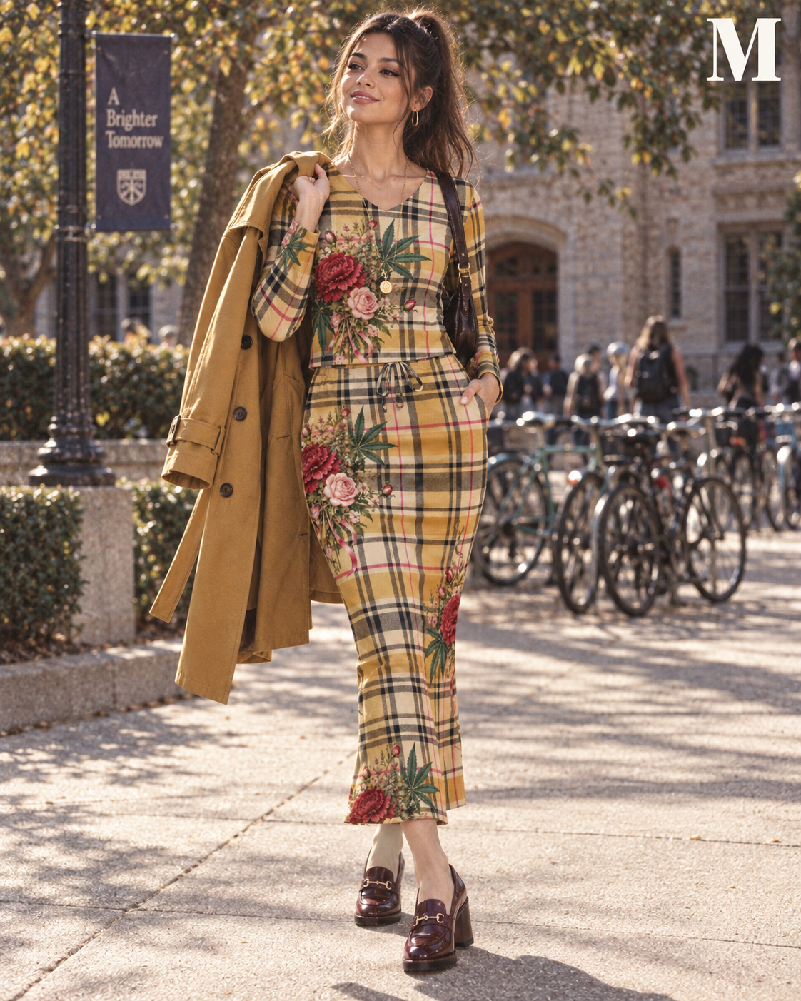 90's Sess Clueless Long Sleeve Top & Pocket Skirt Set Artsadd