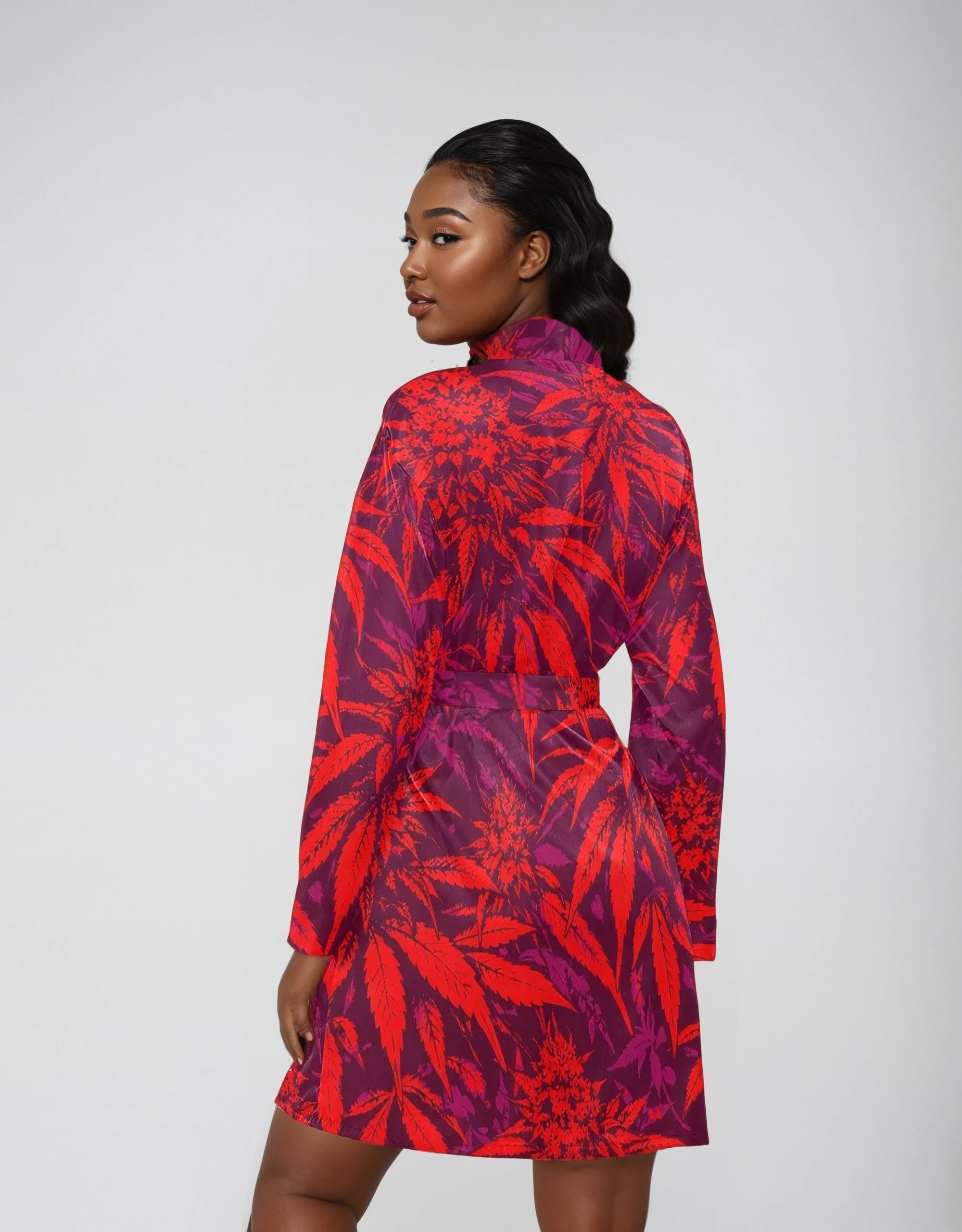 Electric Lettuce Satin Robe