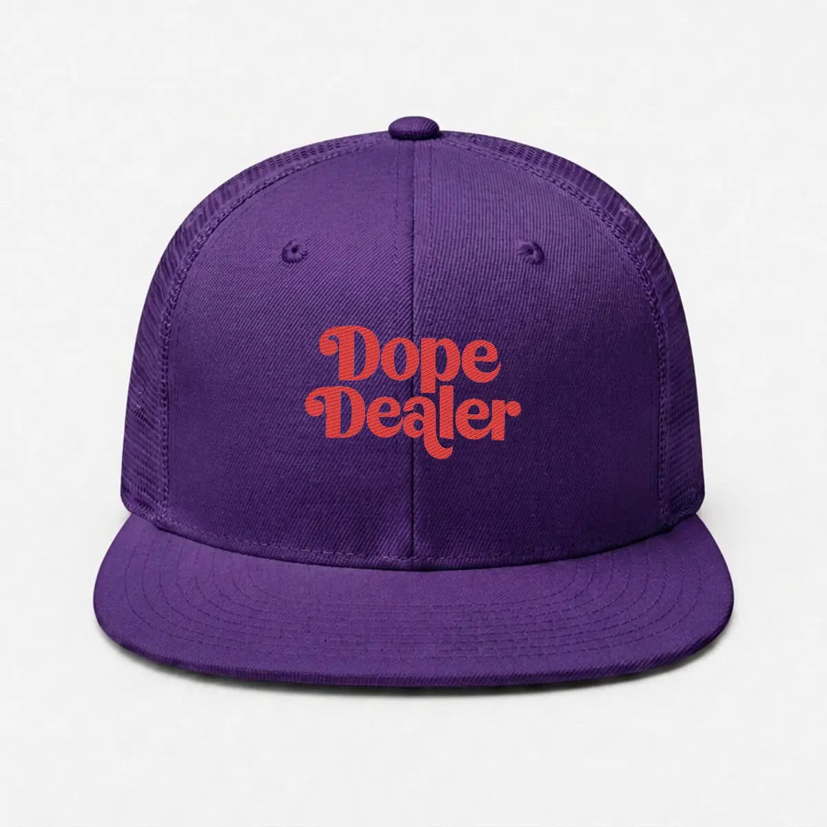 Embroidery Flat-Brim Mesh Cap Yoycol