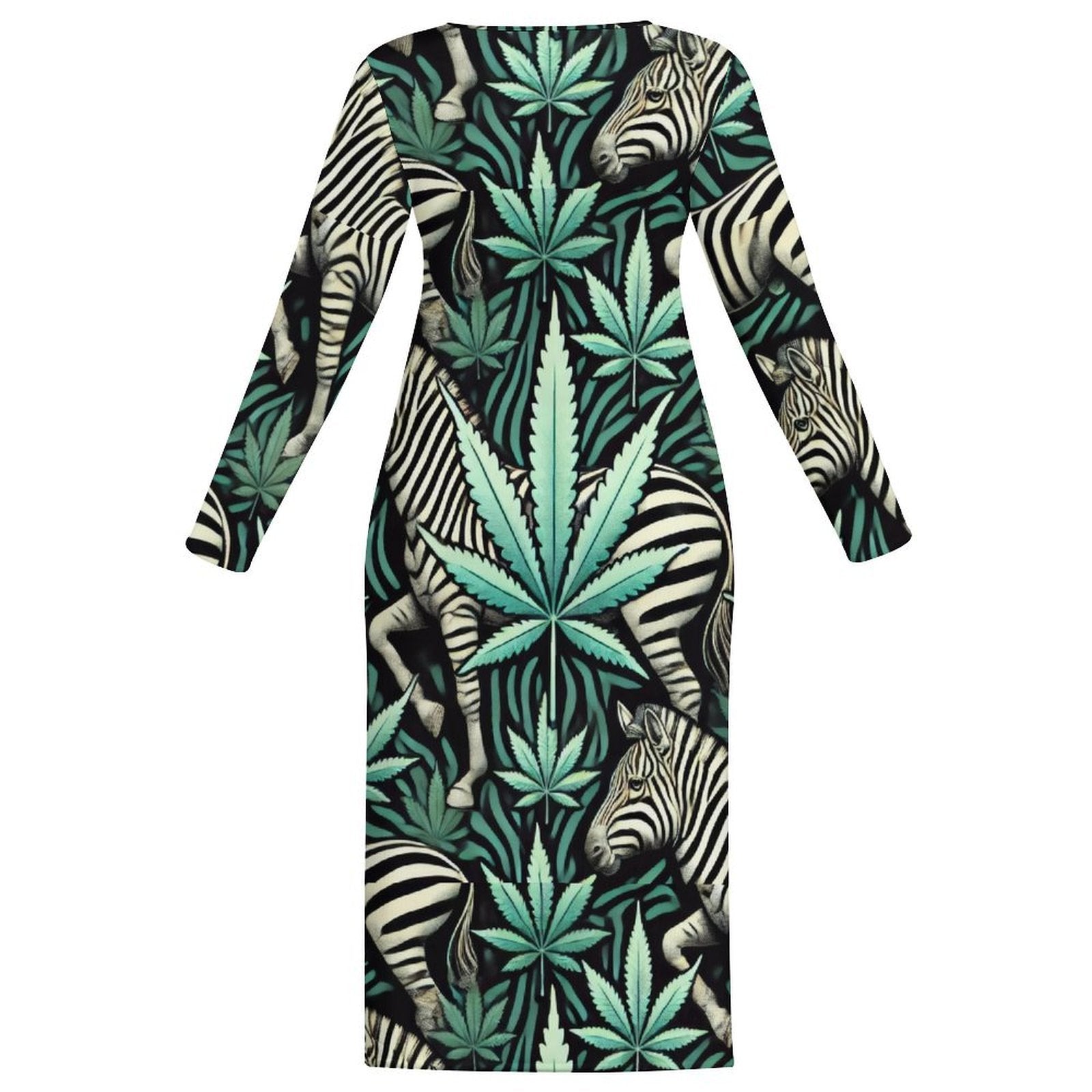Zabra Long Sleeve Midi Dress — flat lay front