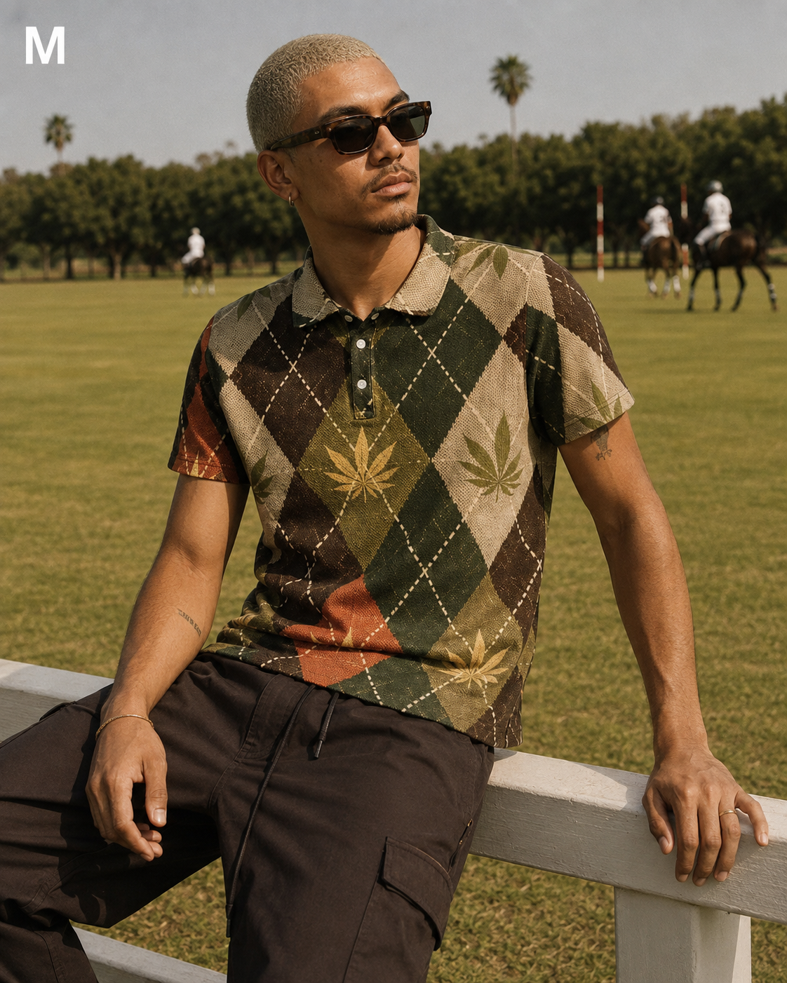 Argyle Men's Polo medium fit view