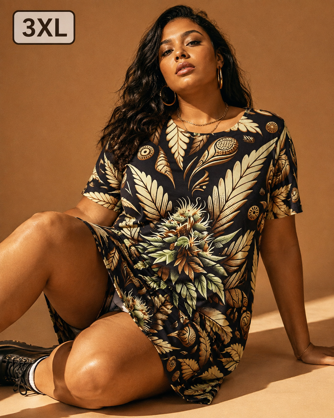Batik Bliss T-Shirt Dress Artsadd