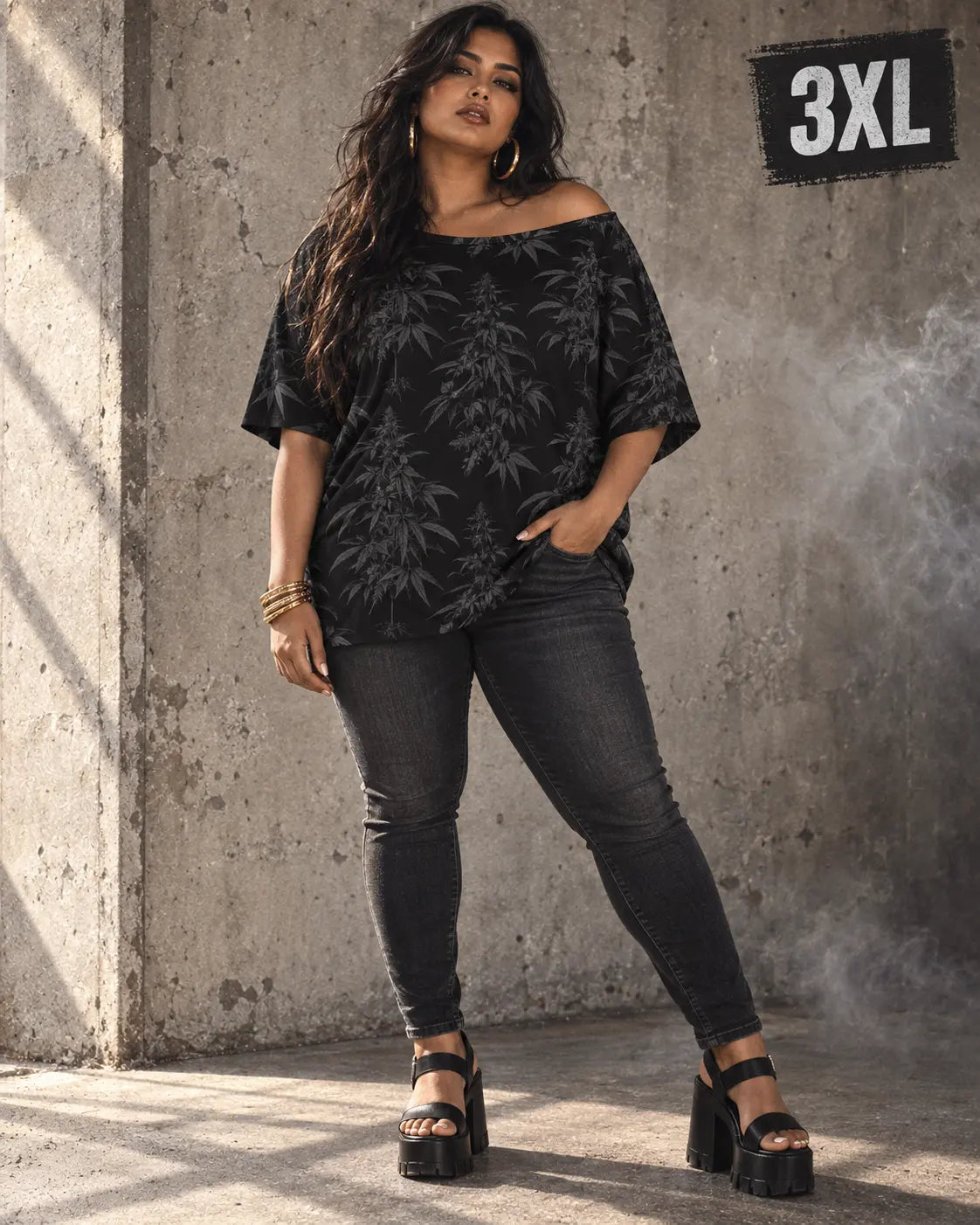Black Widow Loose Half-Sleeve Boat Neck T-Shirt Artsadd
