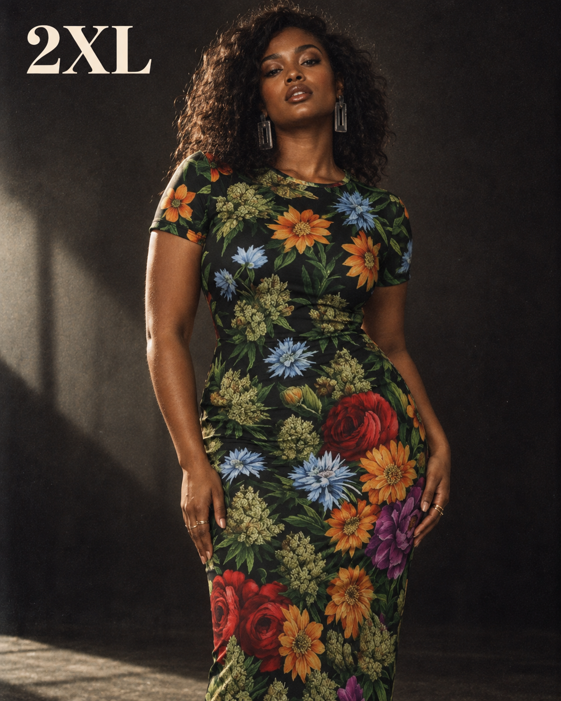 Bloom Bodycon Maxi Dress Artsadd
