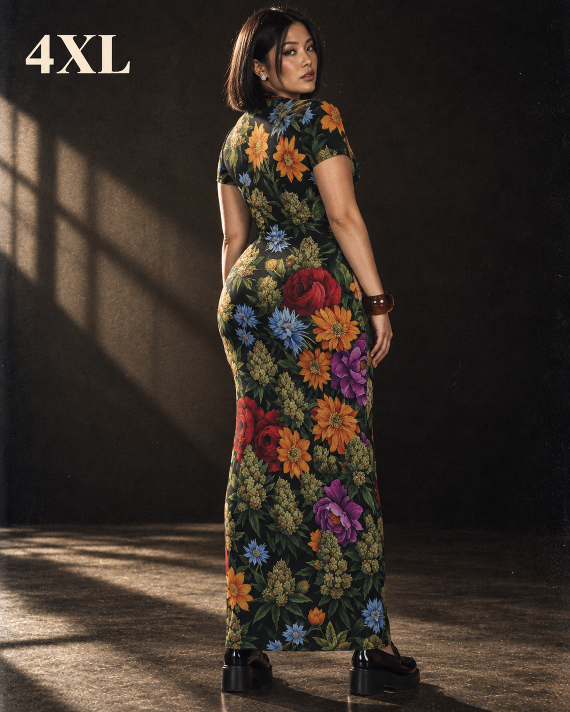 Bloom Bodycon Maxi Dress Artsadd