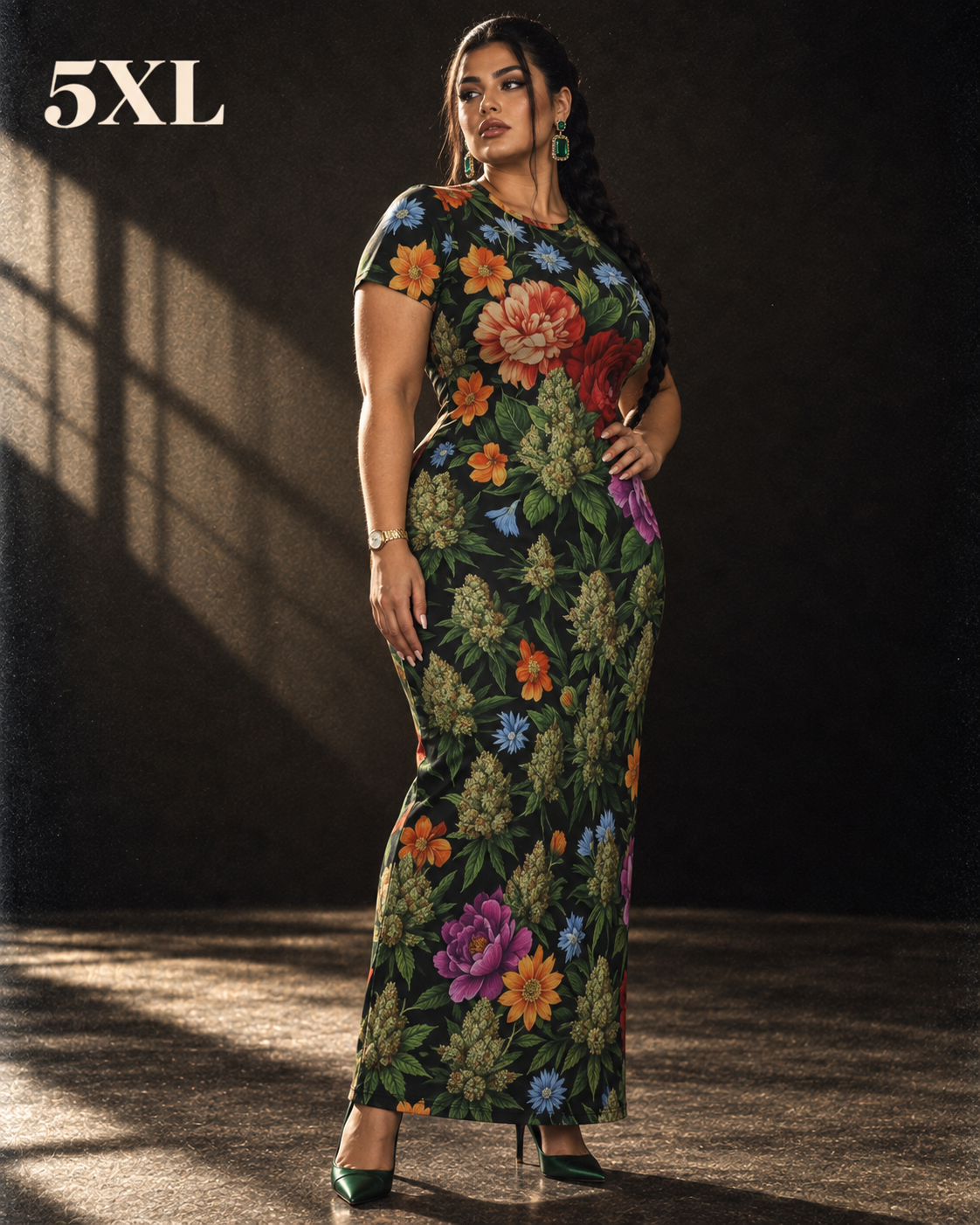 Bloom Bodycon Maxi Dress Artsadd