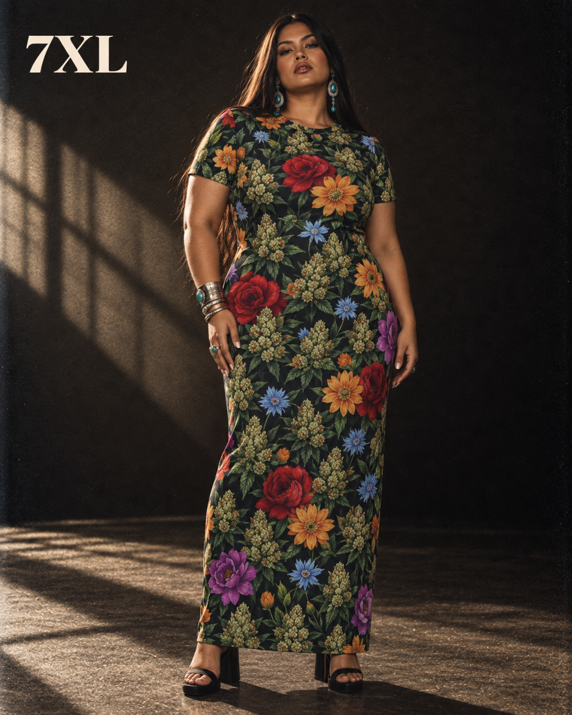 Bloom Bodycon Maxi Dress Artsadd