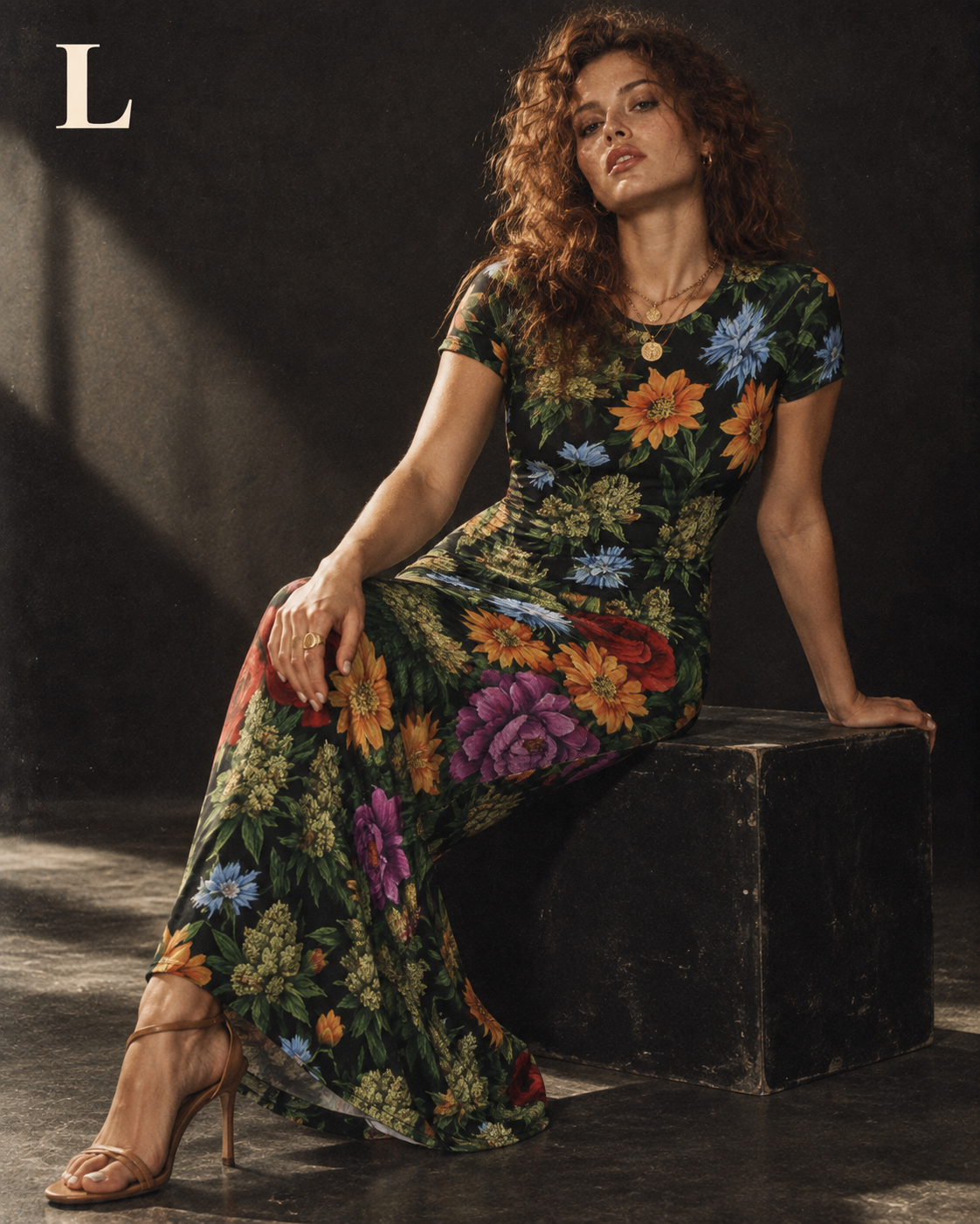 Bloom Bodycon Maxi Dress Artsadd