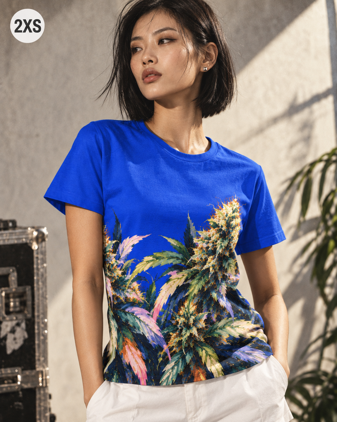 Blue Mazar Cotton T All-Over Print Women's Cotton T-Shirt Artsadd