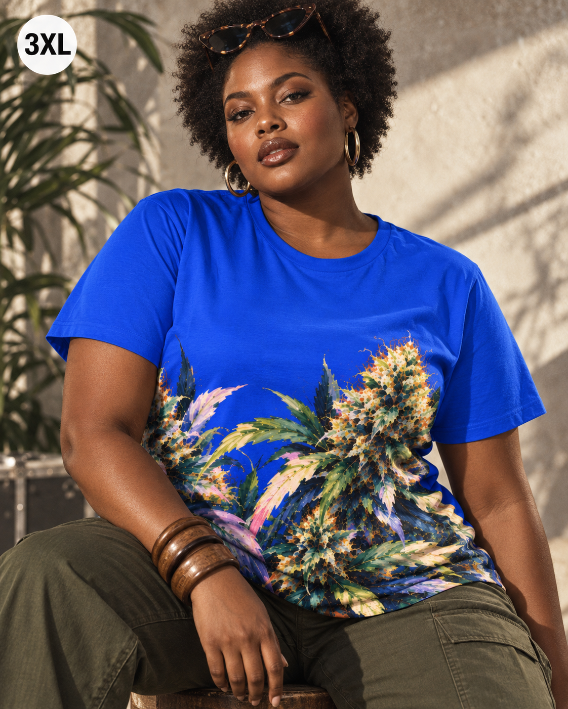 Blue Mazar Cotton T All-Over Print Women's Cotton T-Shirt Artsadd