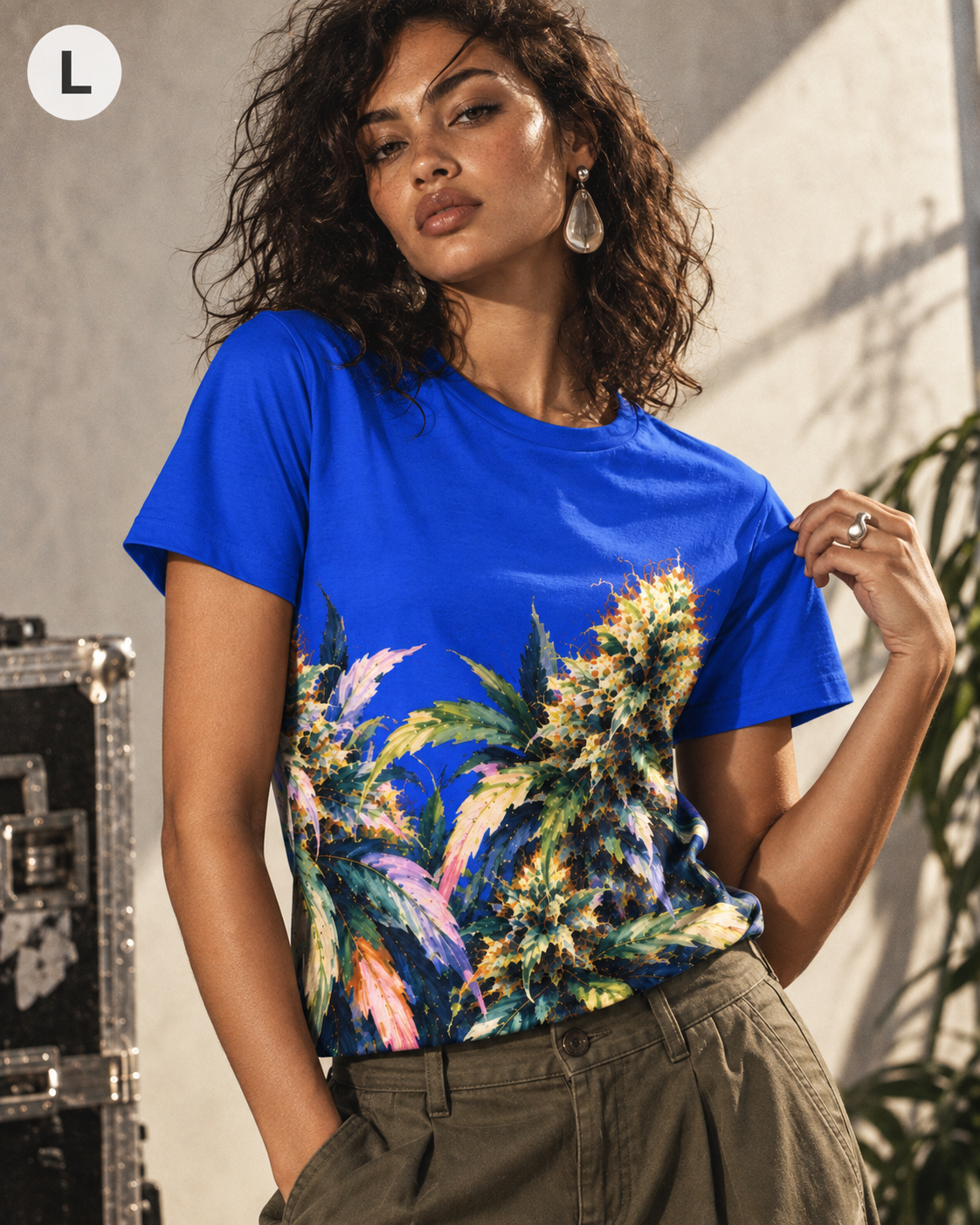 Blue Mazar Cotton T All-Over Print Women's Cotton T-Shirt Artsadd