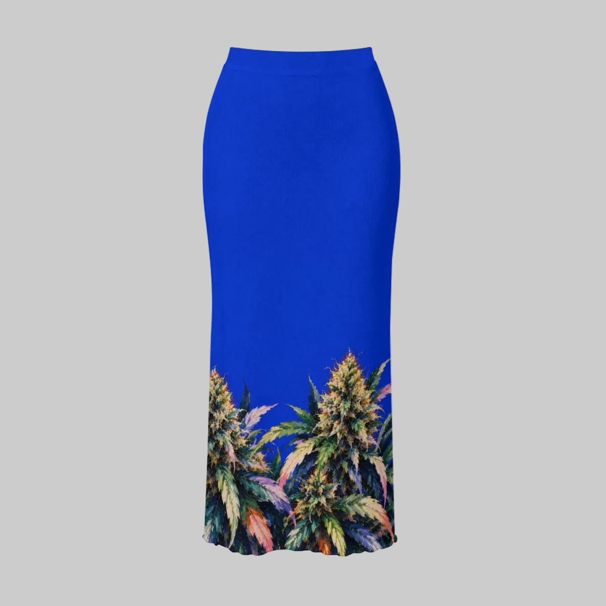 All-Over Print Women's High Neck Skirt Set With Thumb Hole Yoycol