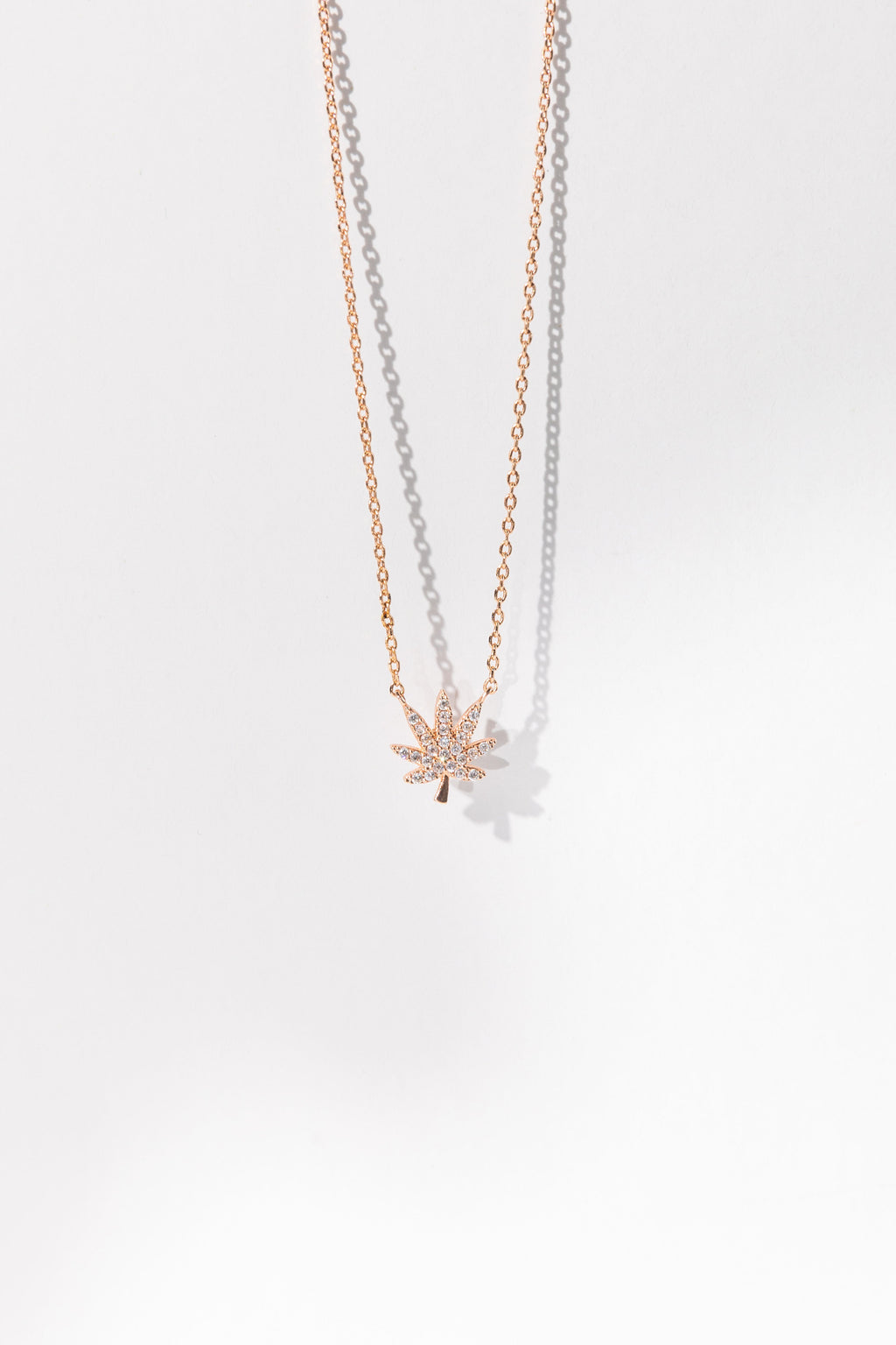 ROSE GOLD LEAF NECKLACE The Kush Girls