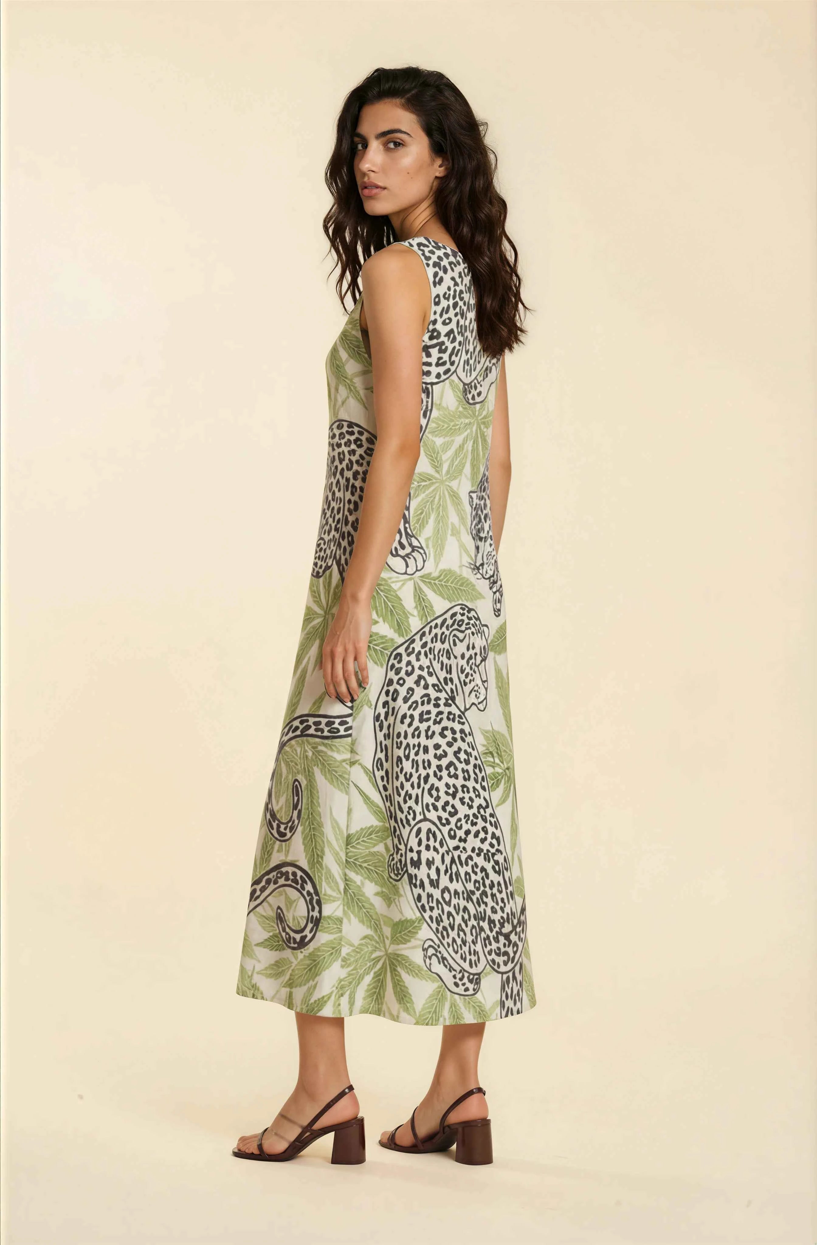 Leopard High-Low Hem Dress