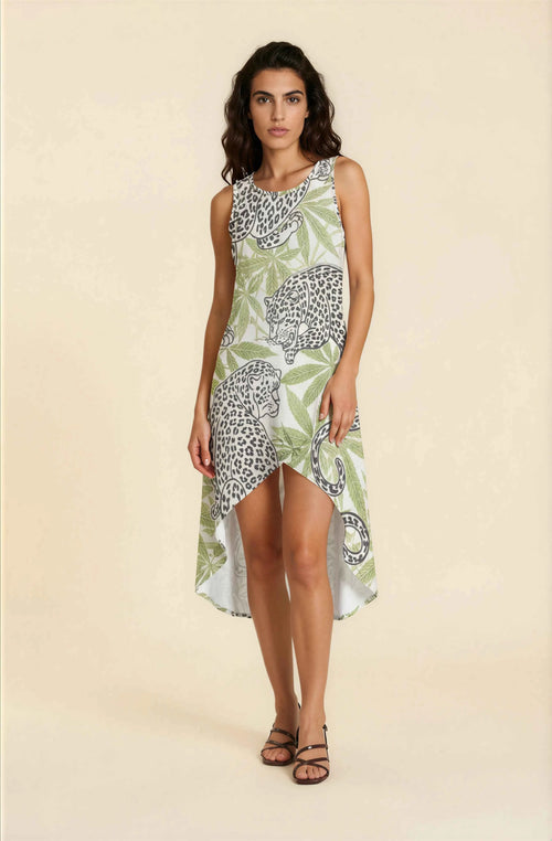 Leopard High-Low Hem Dress