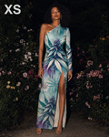 Cola Love One-Shoulder Slit Maxi Dress Artsadd