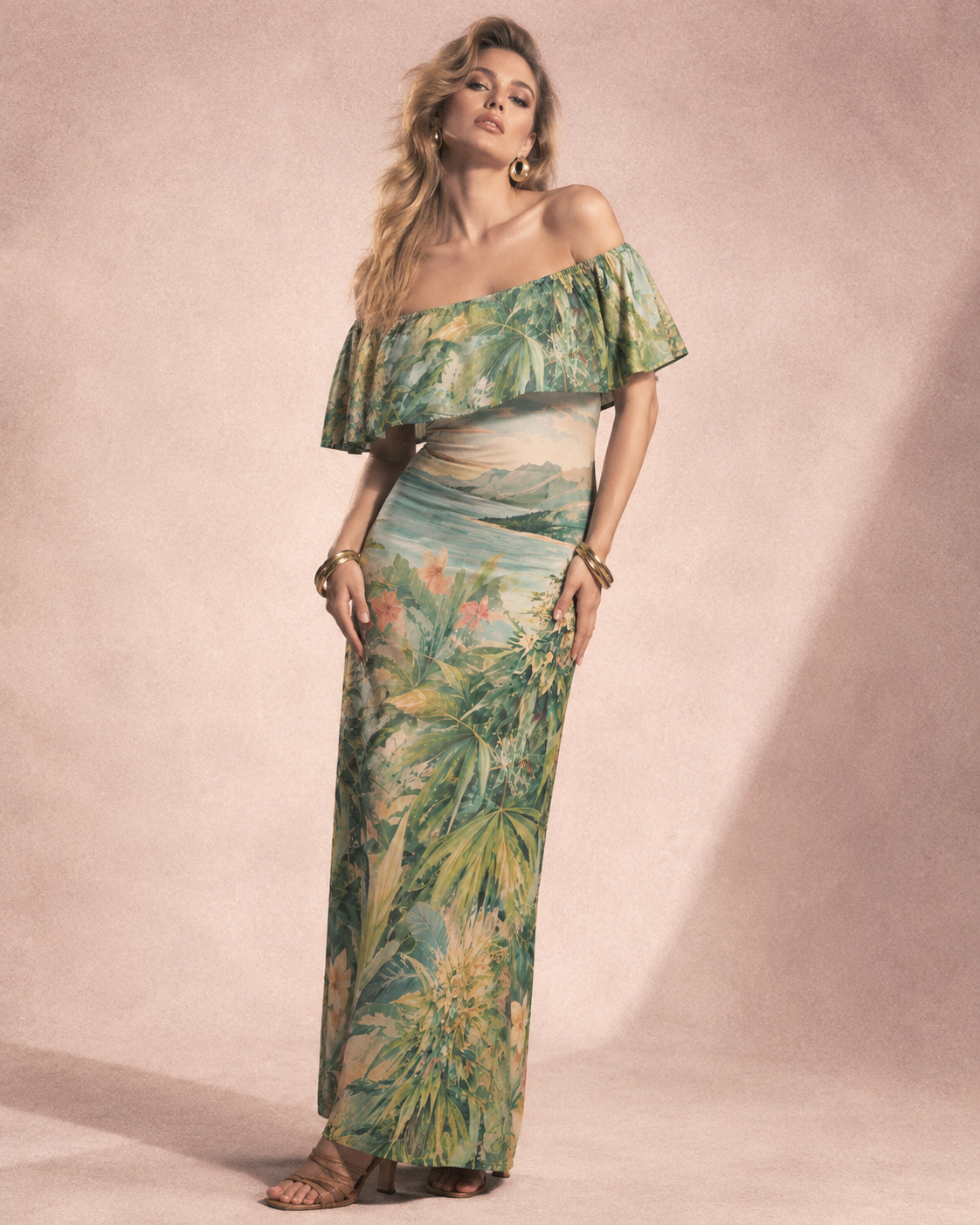 Ganja Breeze Off The Shoulder Dress Artsadd