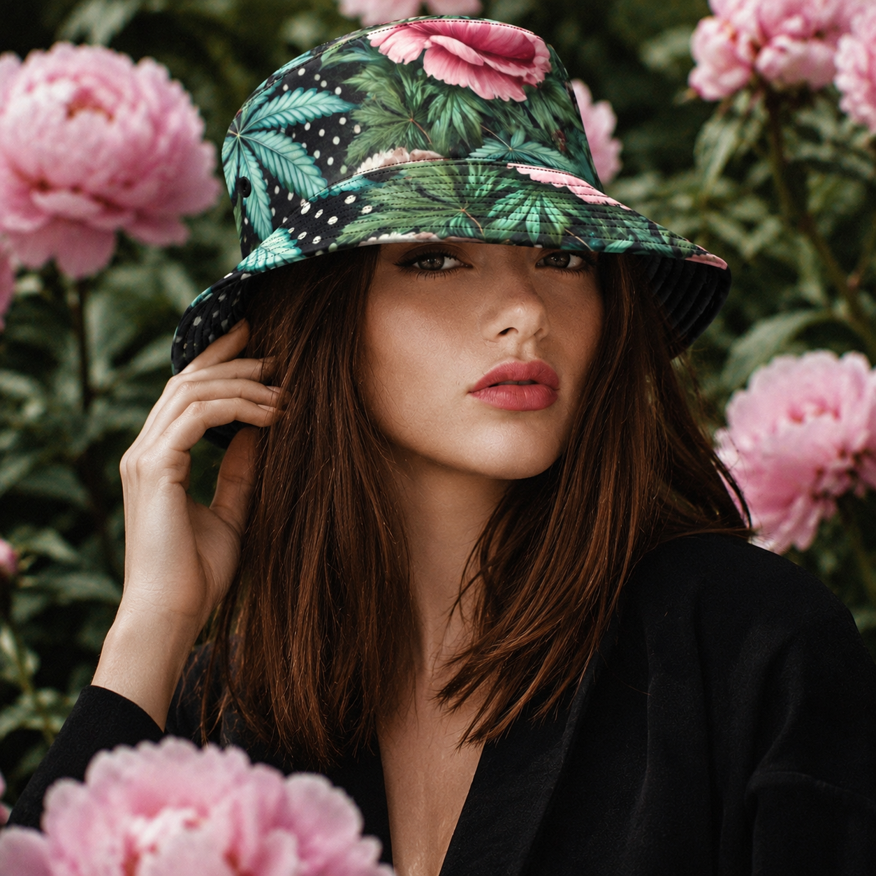 Peony & Pot Bucket Hat Artsadd