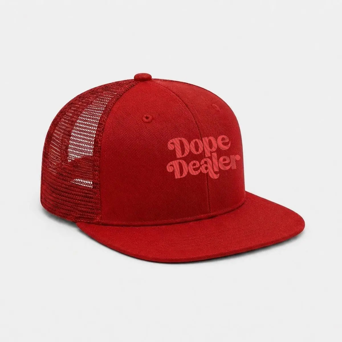 Embroidery Flat-Brim Mesh Cap Yoycol