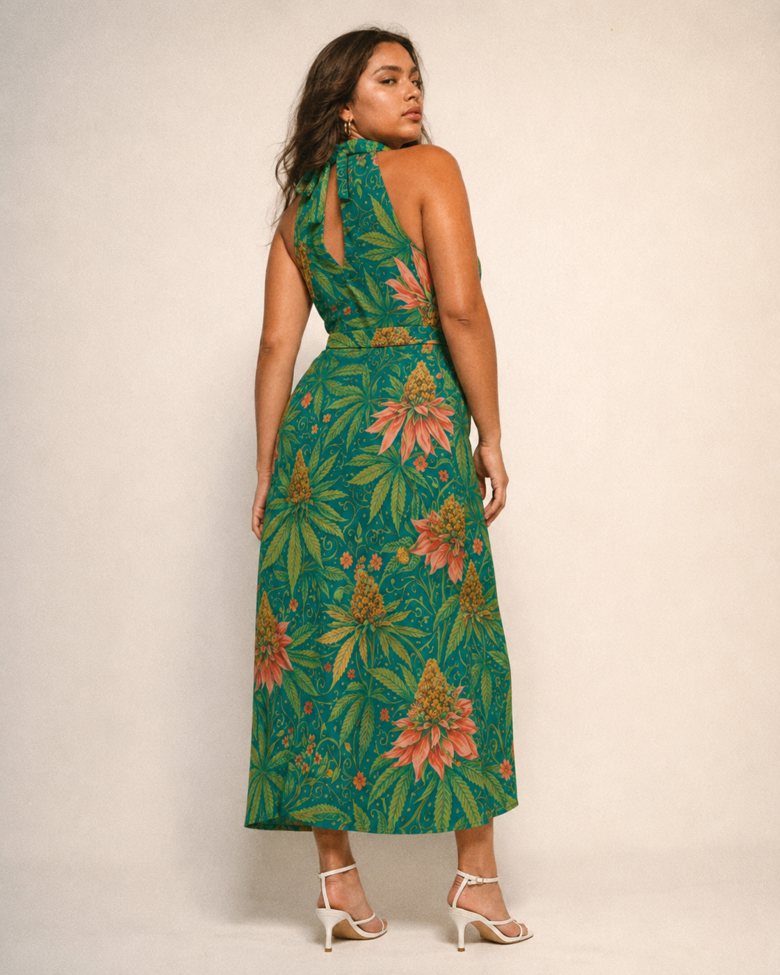 Kush Wrap Halter Dress — back view
