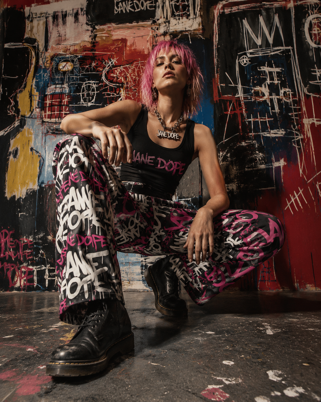 DANK! Lounge Pants — back view showing full print