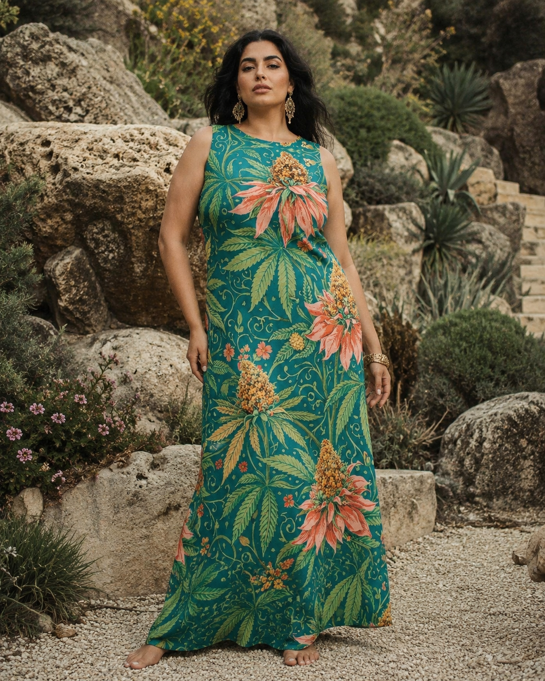 Kush Sleeveless Midi Dress Artsadd