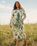 Herb Garden Long Sleeve Bodycon Dress