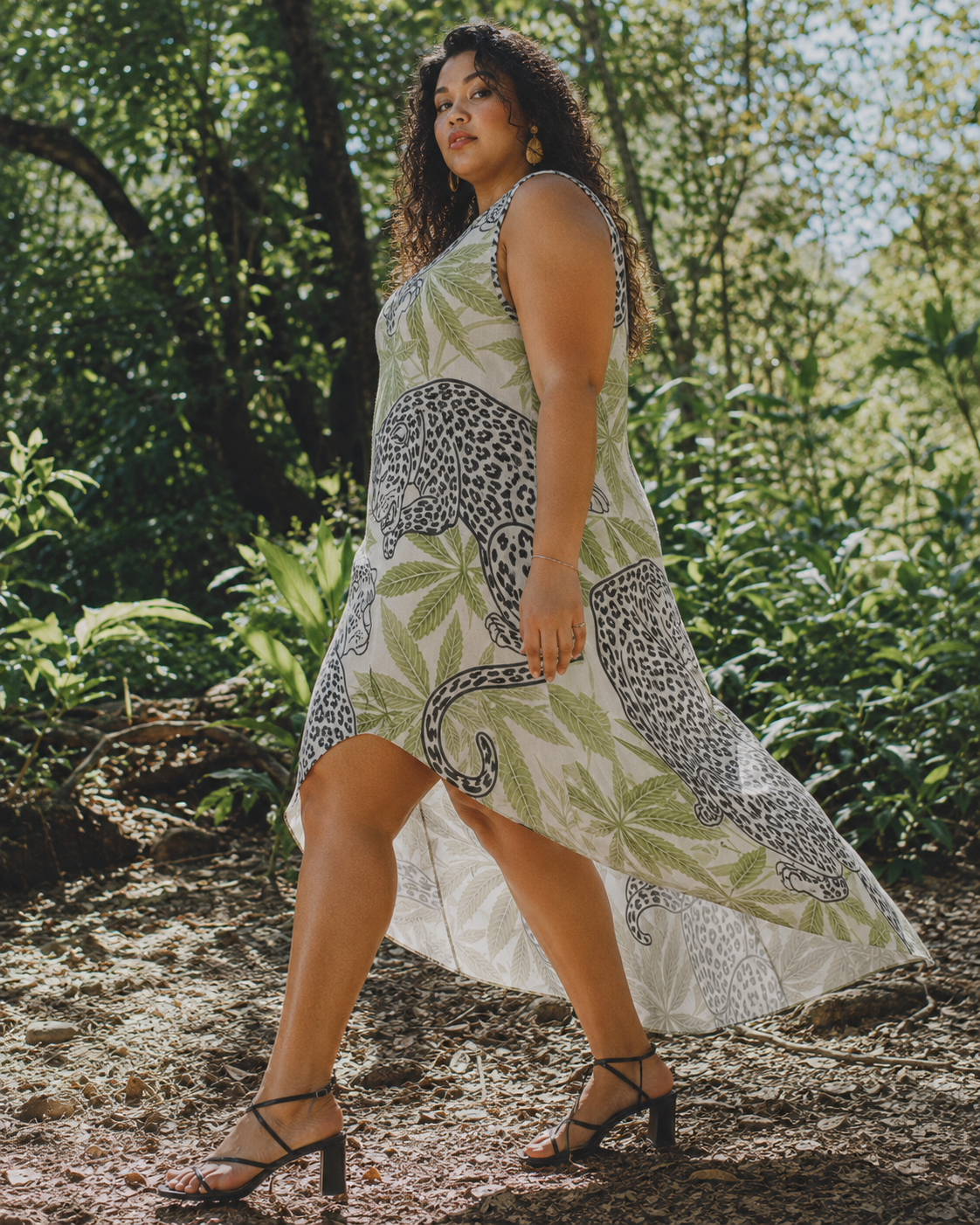 Leopard High-Low Hem Dress Artsadd