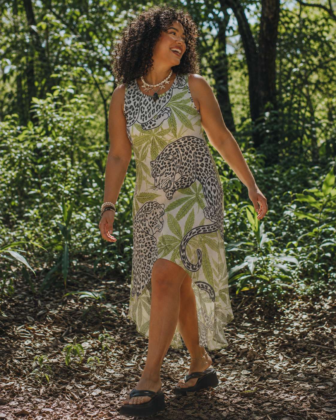 Leopard High-Low Hem Dress Artsadd